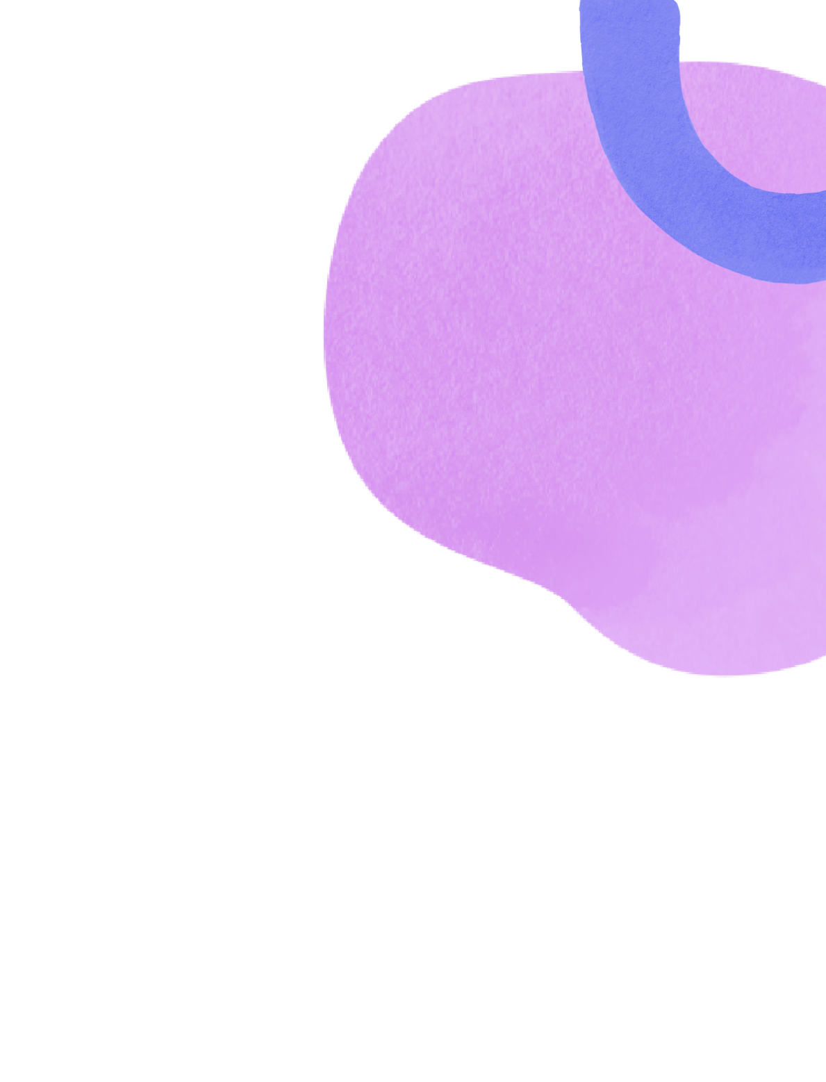 A decorative curvy blue line shape on top of a curvy pink shape